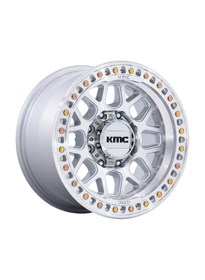 KMC KM549 GRS 17X8.5 8X165.1 ET00 CB125.1 GLOSS SILVER /MACH FACE - Image 1